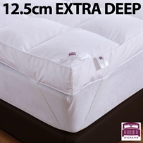 12.5 cm LUXURY 5 INCH EXTRA DEEP 100% GOOSE FEATHER & DOWN MATTRESS TOPPER ENHANCER